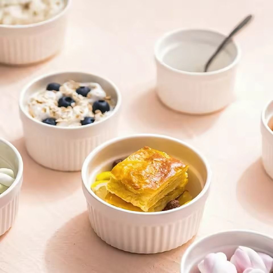 Premium Ceramic Striped Bowls – Heat-Resistant, Non-Stick Dessert & Snack Serving Bowls