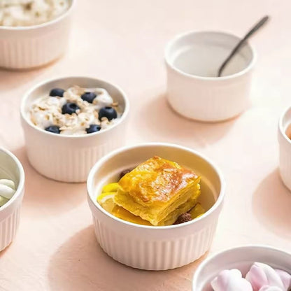 Premium Ceramic Striped Bowls – Heat-Resistant, Non-Stick Dessert & Snack Serving Bowls