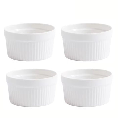 Premium Ceramic Striped Bowls  HeatResistant NonStick Dessert  Snack Serving Bowls 6