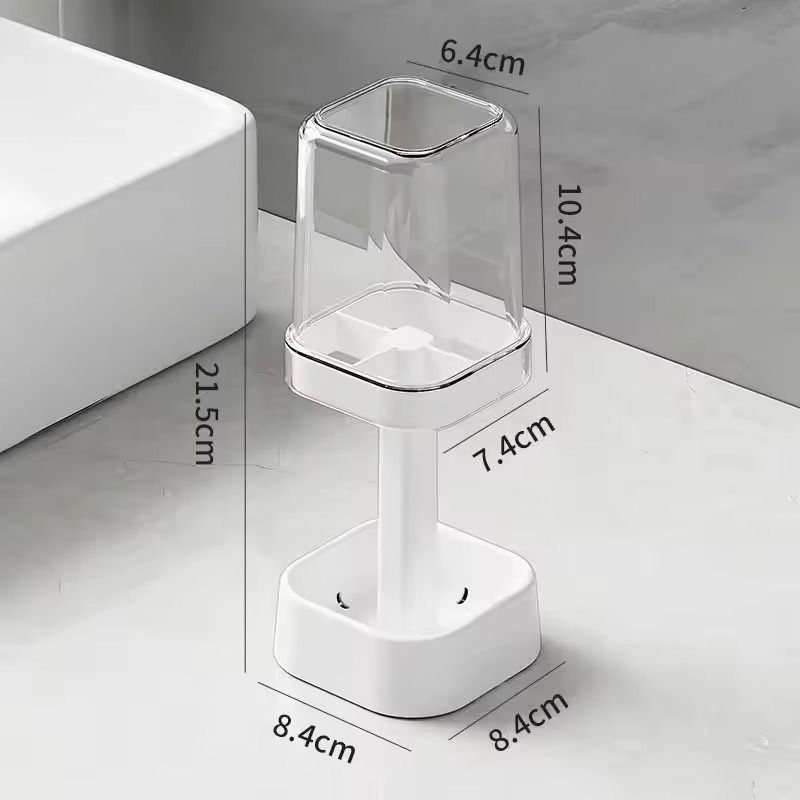 Minimalist Toothbrush Holder Set  Compact Bathroom Organizer With Gargle Cup  Tumbler Rack 6