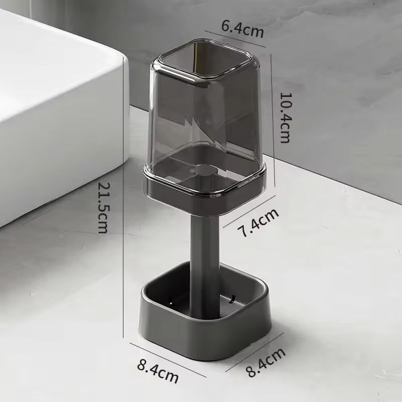 Minimalist Toothbrush Holder Set  Compact Bathroom Organizer With Gargle Cup  Tumbler Rack 7