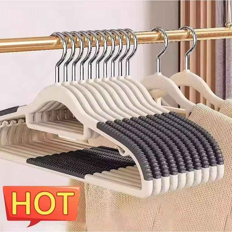 10PCS AntiSlip Clothes Hangers  NonMarking Design With Rotating Metal Hook For Home  Dorm 2