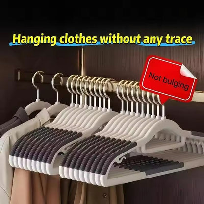 10PCS Anti-Slip Clothes Hangers – Non-Marking Design with Rotating Metal Hook for Home & Dorm