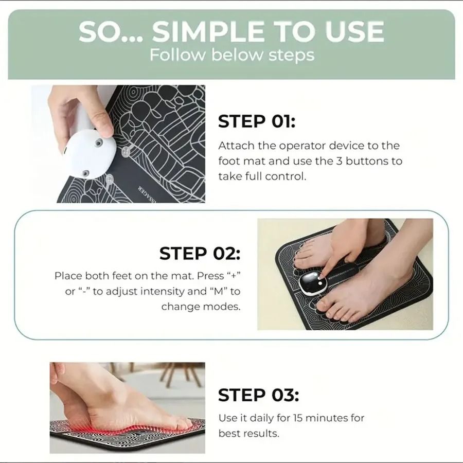 EMS Foot Massager With LCD Screen For Muscle Relaxation And Leg Circulation Support 4