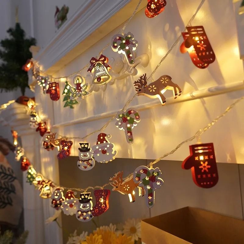 Christmas Deer Snowflake LED String Lights With Battery Powered Fairy Illumination 2