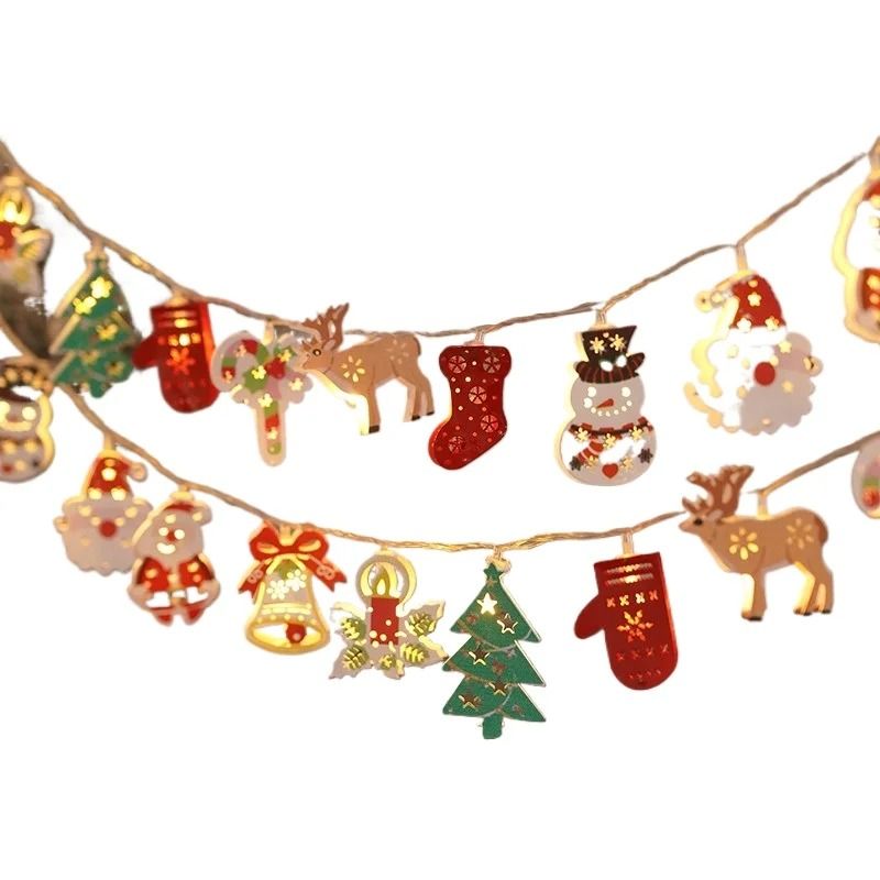 Christmas Deer Snowflake LED String Lights With Battery Powered Fairy Illumination 5