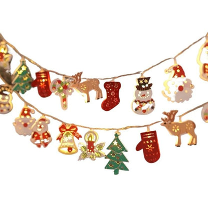 Christmas Deer Snowflake LED String Lights With Battery Powered Fairy Illumination 5