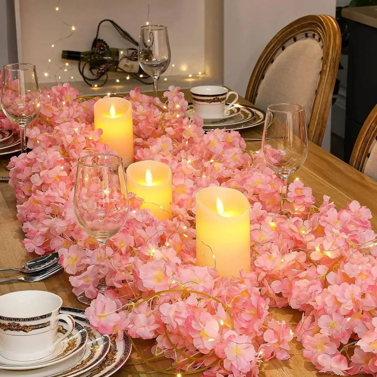 Cherry Blossom 2M LED String Light Garland For Bedroom Wedding And Party Decor 5