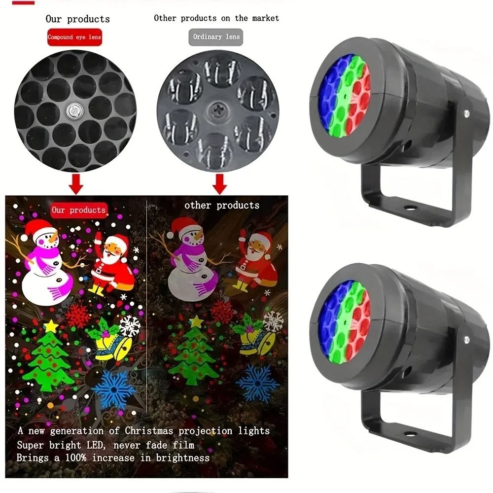 Snowflake Christmas Laser Projector Light With 16 Rotating LED Patterns For Holiday Decoration 1