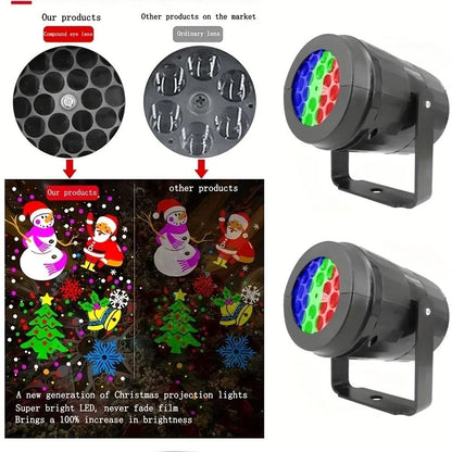Snowflake Christmas Laser Projector Light With 16 Rotating LED Patterns For Holiday Decoration 1