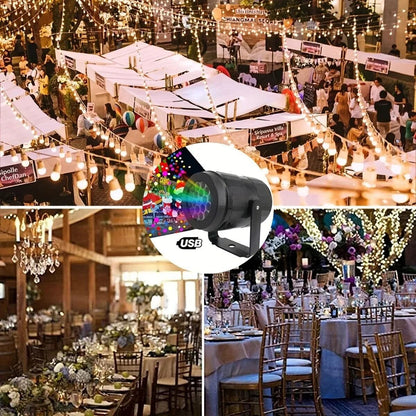 Snowflake Christmas Laser Projector Light With 16 Rotating LED Patterns For Holiday Decoration 2