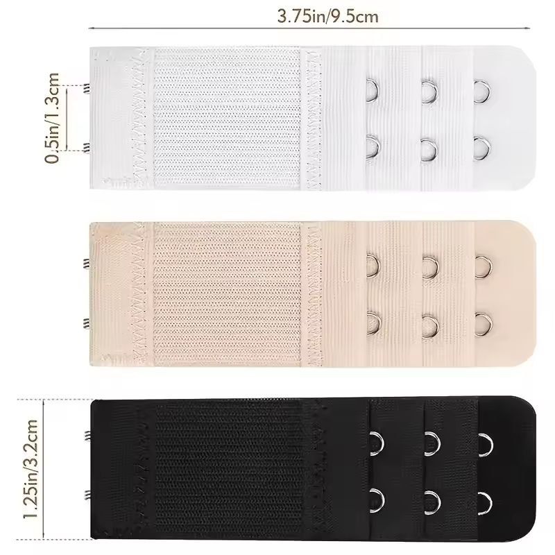 ComfyFit 9Pack Adjustable Soft Bra Extenders  2Hook 3Row Band Extender Set 2