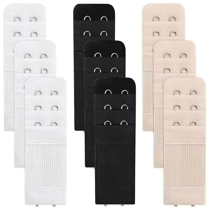 ComfyFit 9Pack Adjustable Soft Bra Extenders  2Hook 3Row Band Extender Set 5