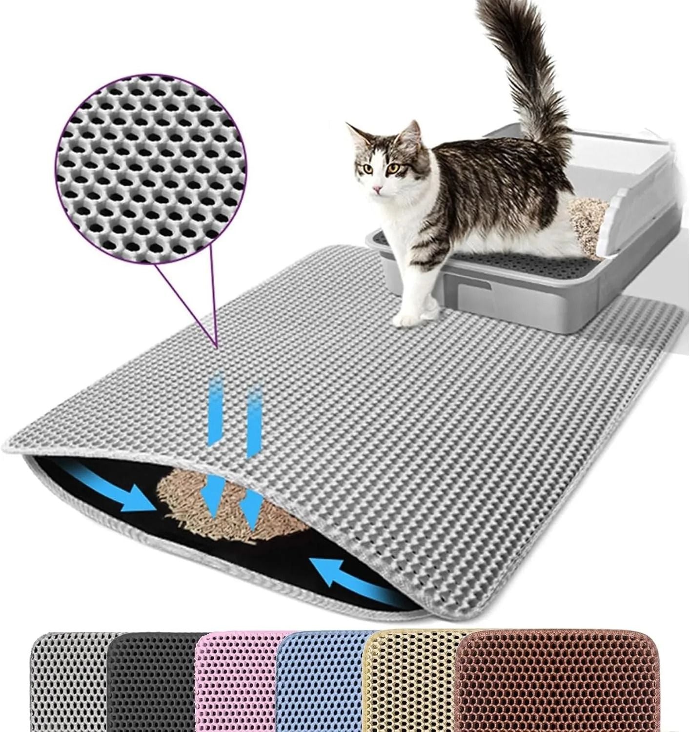 Waterproof Non Slip Cat Litter Mat 11
