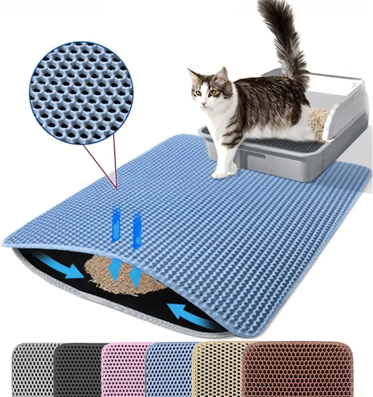 Waterproof Non Slip Cat Litter Mat 7