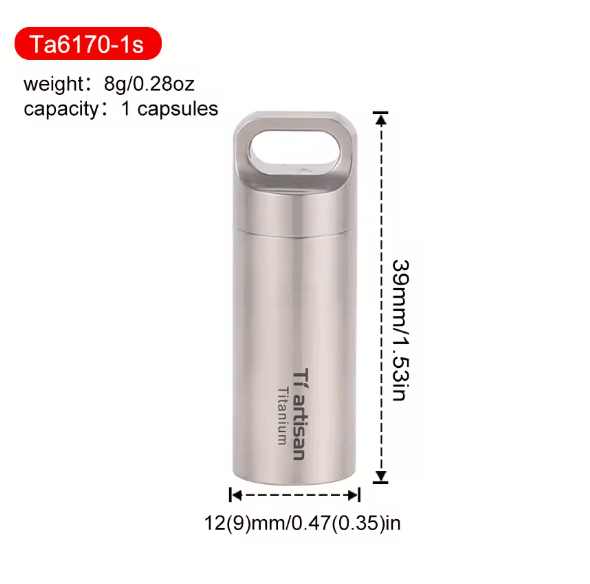 TitanCarry Mini Titanium Pill Container 5