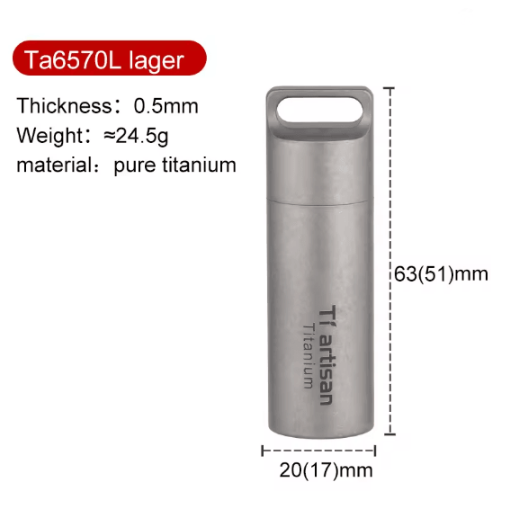 TitanCarry Mini Titanium Pill Container 6