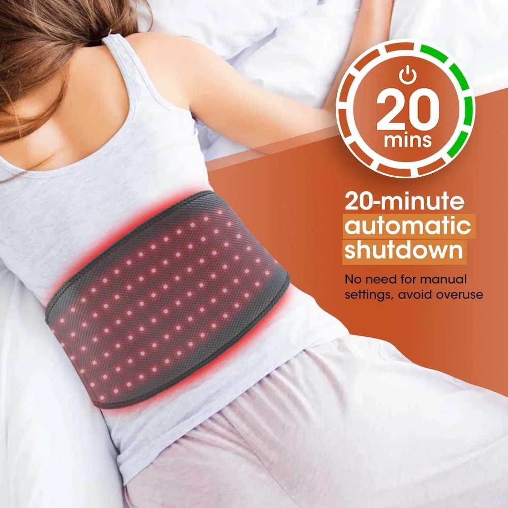 Portable LED Red Light Therapy Waist Belt With 660nm  850nm Near Infrared Lumbar Support 4