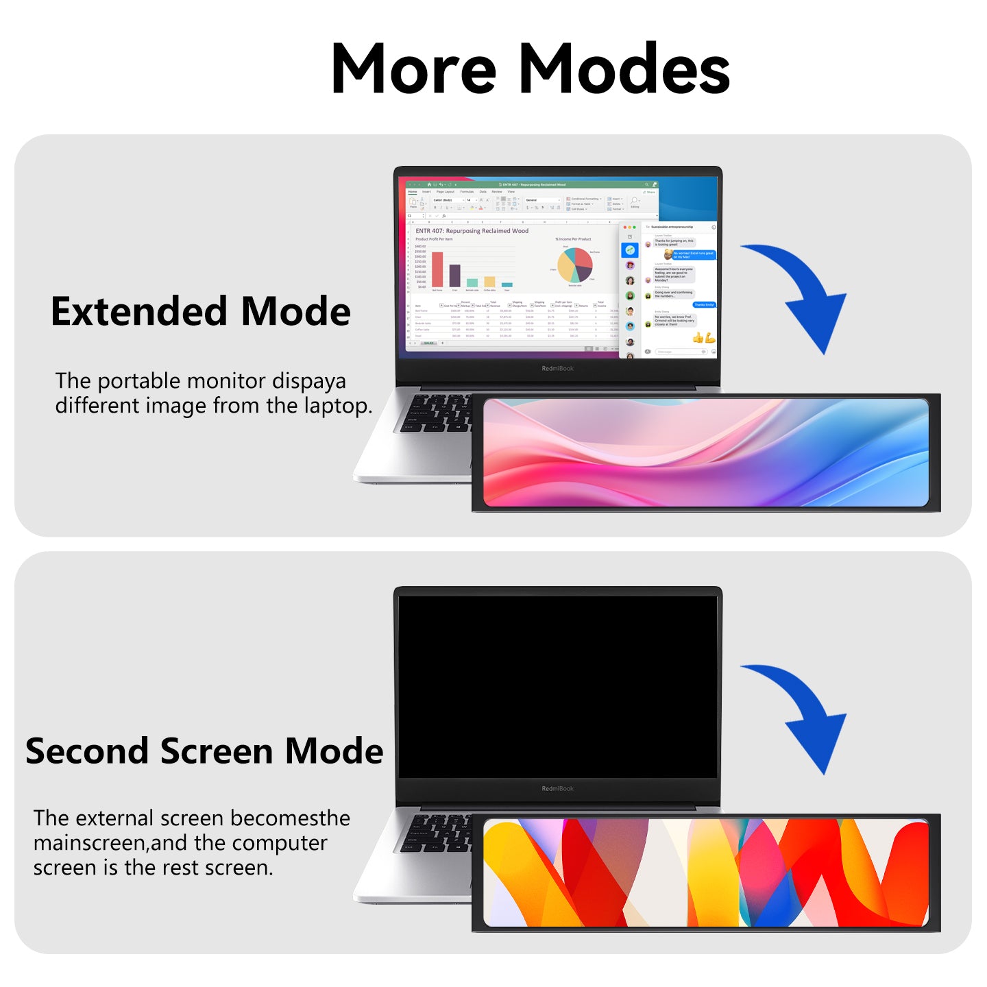 IPS Display VESA HDMI USBC Inch Portable Small Size Dual Connectivity Monitor For Laptop Use 3