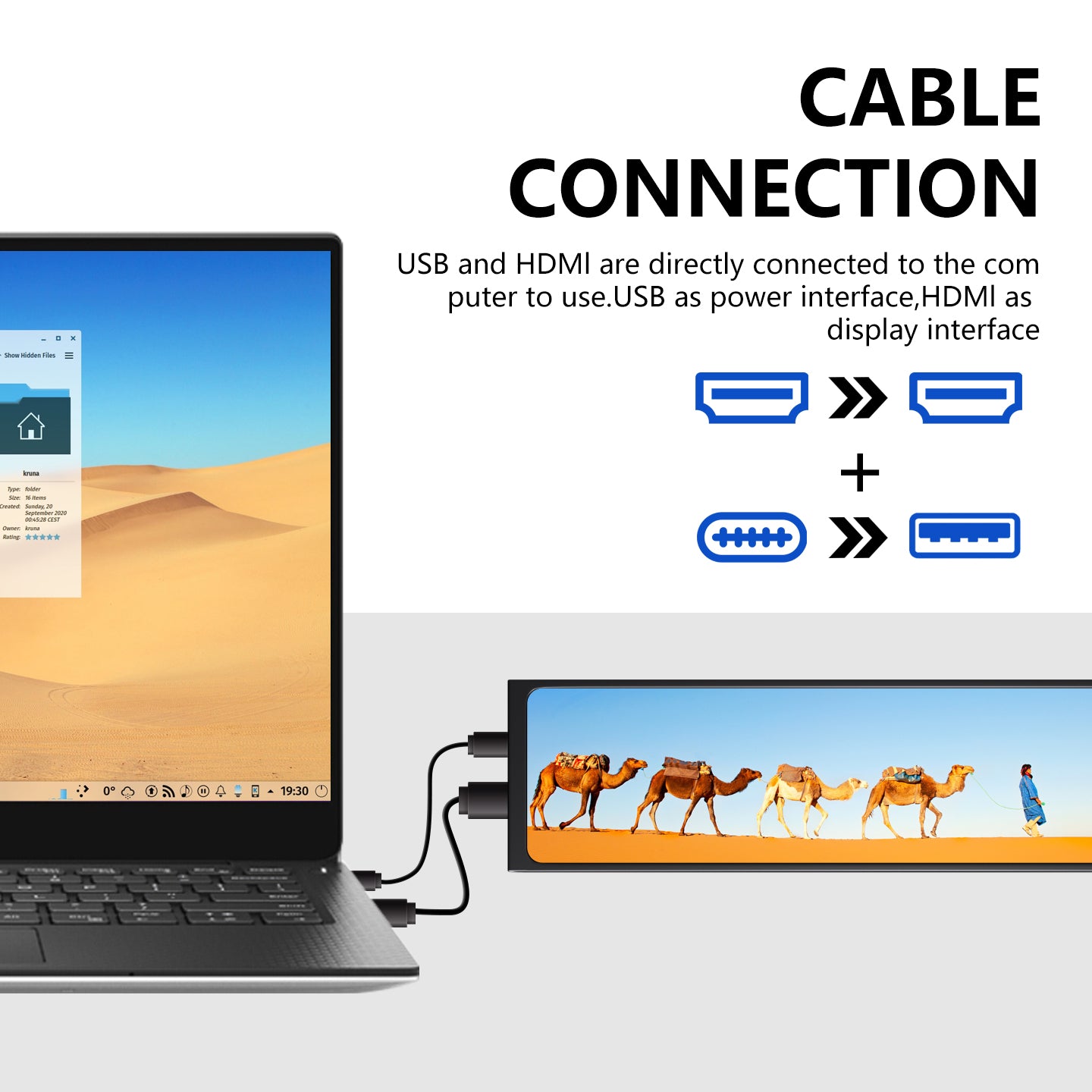 IPS Display VESA HDMI USBC Inch Portable Small Size Dual Connectivity Monitor For Laptop Use 4