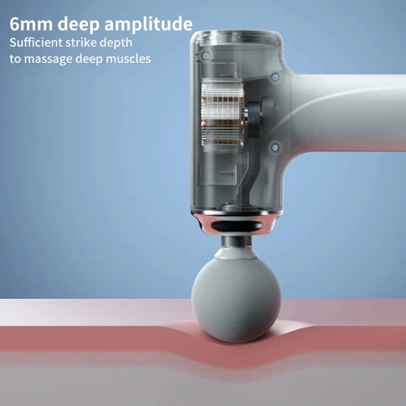 Electric Massage Gun for Full Body Relaxation, Portable with Interchangeable Heads & LED Light