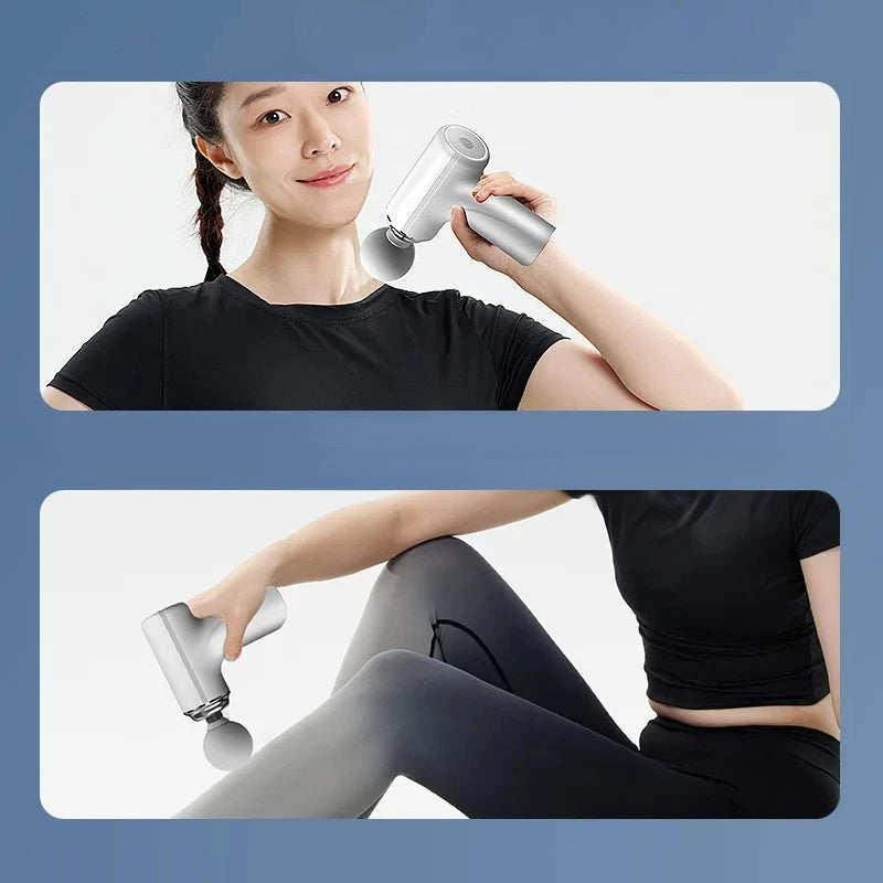Electric Massage Gun for Full Body Relaxation, Portable with Interchangeable Heads & LED Light