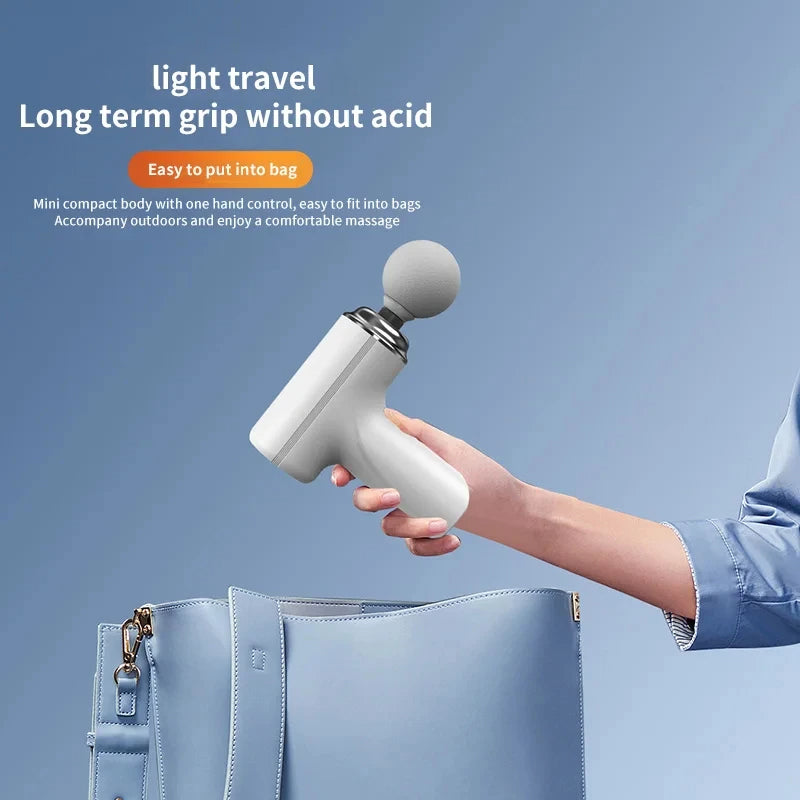 Electric Massage Gun for Full Body Relaxation, Portable with Interchangeable Heads & LED Light