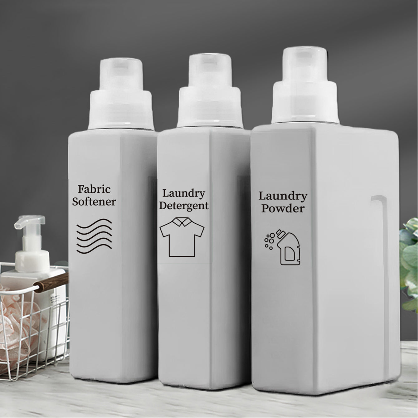Laundry Detergent Dispenser , Refillable Storage Container, Laundry Room Canister for Softener, Liquid Powder