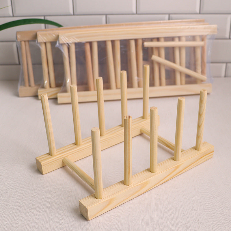 Wooden Kitchen Organizer Pot Lid Holder Plate Storage Rack And Multifunction Shelf For Cups Cutting 3