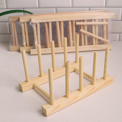 Wooden Kitchen Organizer Pot Lid Holder Plate Storage Rack And Multifunction Shelf For Cups Cutting 3