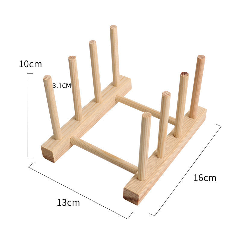 Wooden Kitchen Organizer Pot Lid Holder Plate Storage Rack And Multifunction Shelf For Cups Cutting 5