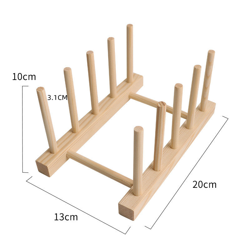 Wooden Kitchen Organizer Pot Lid Holder Plate Storage Rack And Multifunction Shelf For Cups Cutting 6