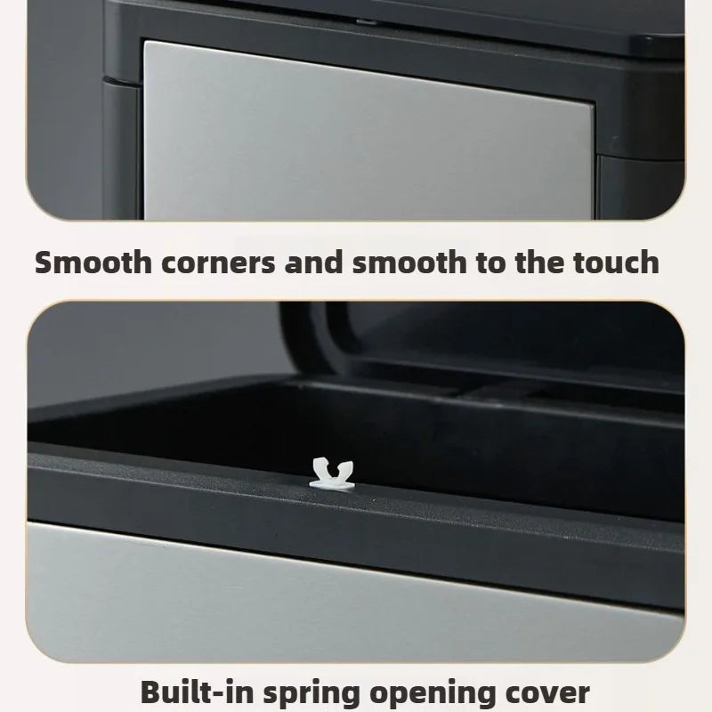 Rectangular Kitchen Wastebasket With Anti Odor And Recycling Features Trash Can Storage Kitchen Was 4