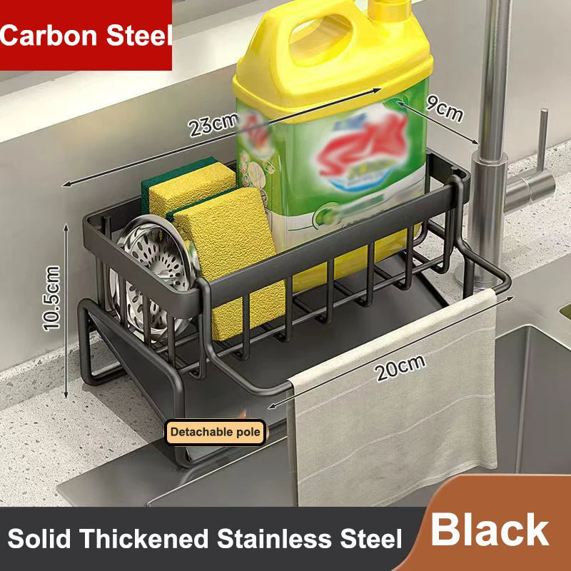 Kitchen Sink Drain Rack Organizer Plastic Selfdraining Sink Shelf Soap Sponge Holder Dishcloth Towe