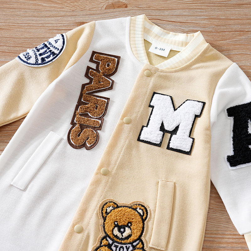Spring Autumn Baby Cartoon Jumpsuit Long Sleeved Baseball Clothes Trendy And Handsome Baby Clothes 3