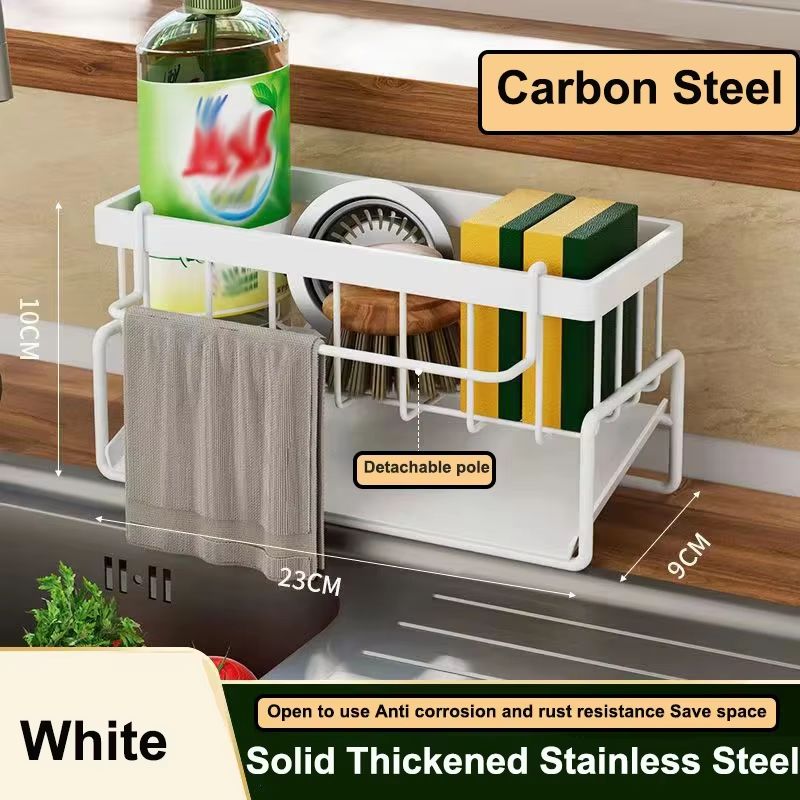Kitchen Sink Drain Rack Organizer Plastic Selfdraining Sink Shelf Soap Sponge Holder Dishcloth Towe