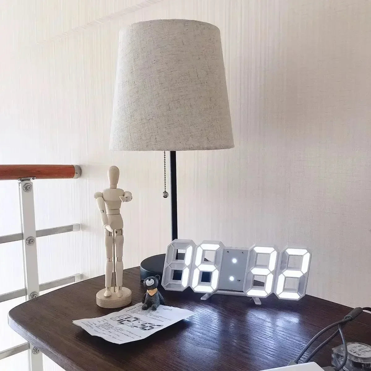 Adjustable LED Digital Clock Wall Decoration Glow Night Mode For Bedroom Aesthetic Room Decor Watch 2