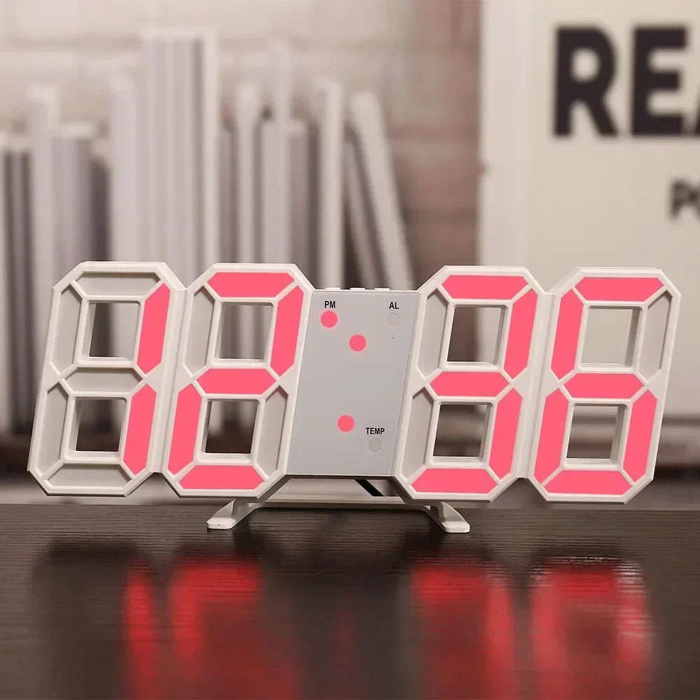 Adjustable LED Digital Clock Wall Decoration Glow Night Mode For Bedroom Aesthetic Room Decor Watch 8