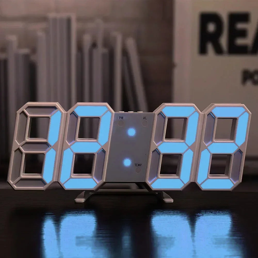 Adjustable LED Digital Clock Wall Decoration Glow Night Mode For Bedroom Aesthetic Room Decor Watch 7