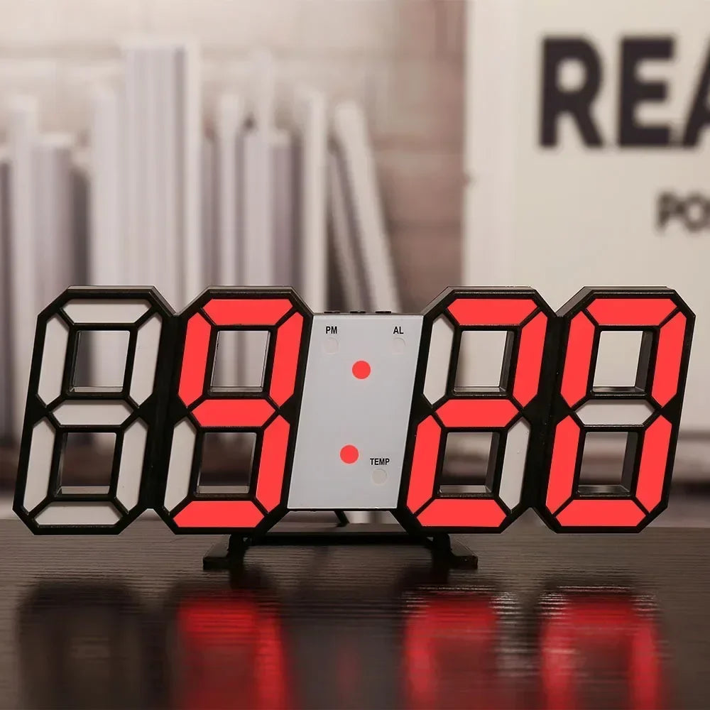 Adjustable LED Digital Clock Wall Decoration Glow Night Mode For Bedroom Aesthetic Room Decor Watch 11