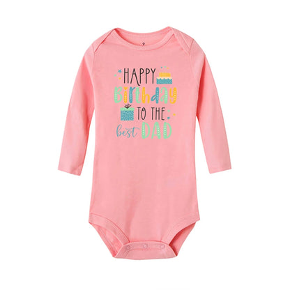 Happy Birthday To Dad Baby Rompers Infant Bodysuit Boys Girls Clothes Jumpsuit Daddy Birthday Prese 2