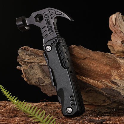 Camping Tool, Outdoor Multi-functional Claw Hammer, Woodworking Hammer, Broken Window Escape Hammer, Vehicle Safety Fold