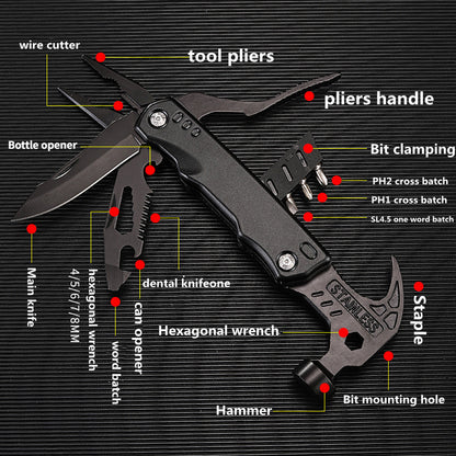 Camping Tool Outdoor Multifunctional Claw Hammer Woodworking Hammer Broken Window Escape Hammer Veh 3