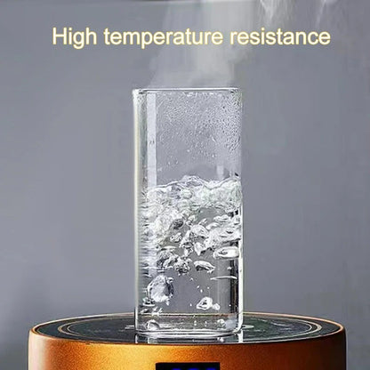 Heat Resistant Square Glass Coffee Cup With Lid Straw For Milk Tea Juice And Drinkware 5