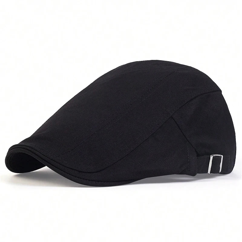 Adjustable Men Solid Color Berets, Newsboy Cap, Summer Flat Hat Spring and Summer Adjustable Flat Cap