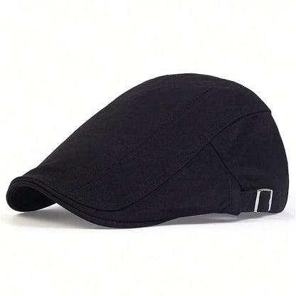 Adjustable Men Solid Color Berets, Newsboy Cap, Summer Flat Hat Spring and Summer Adjustable Flat Cap