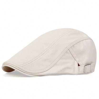 Adjustable Men Solid Color Berets Newsboy Cap Summer Flat Hat Spring And Summer Adjustable Flat Cap 9