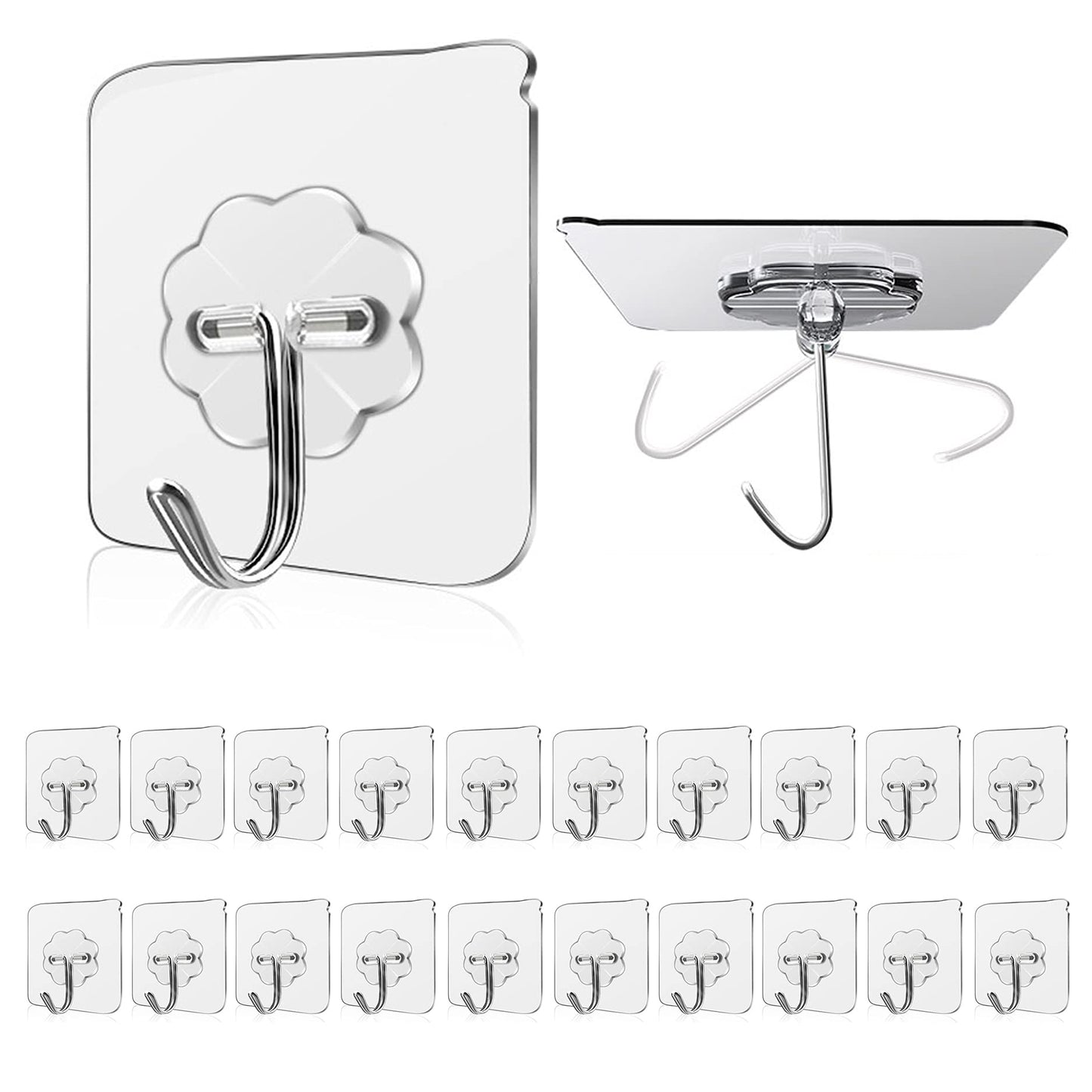 Waterproof and Oil Proof Self-Adhesive Wall Hooks for Kitchen, Bathroom, and Outdoor Use