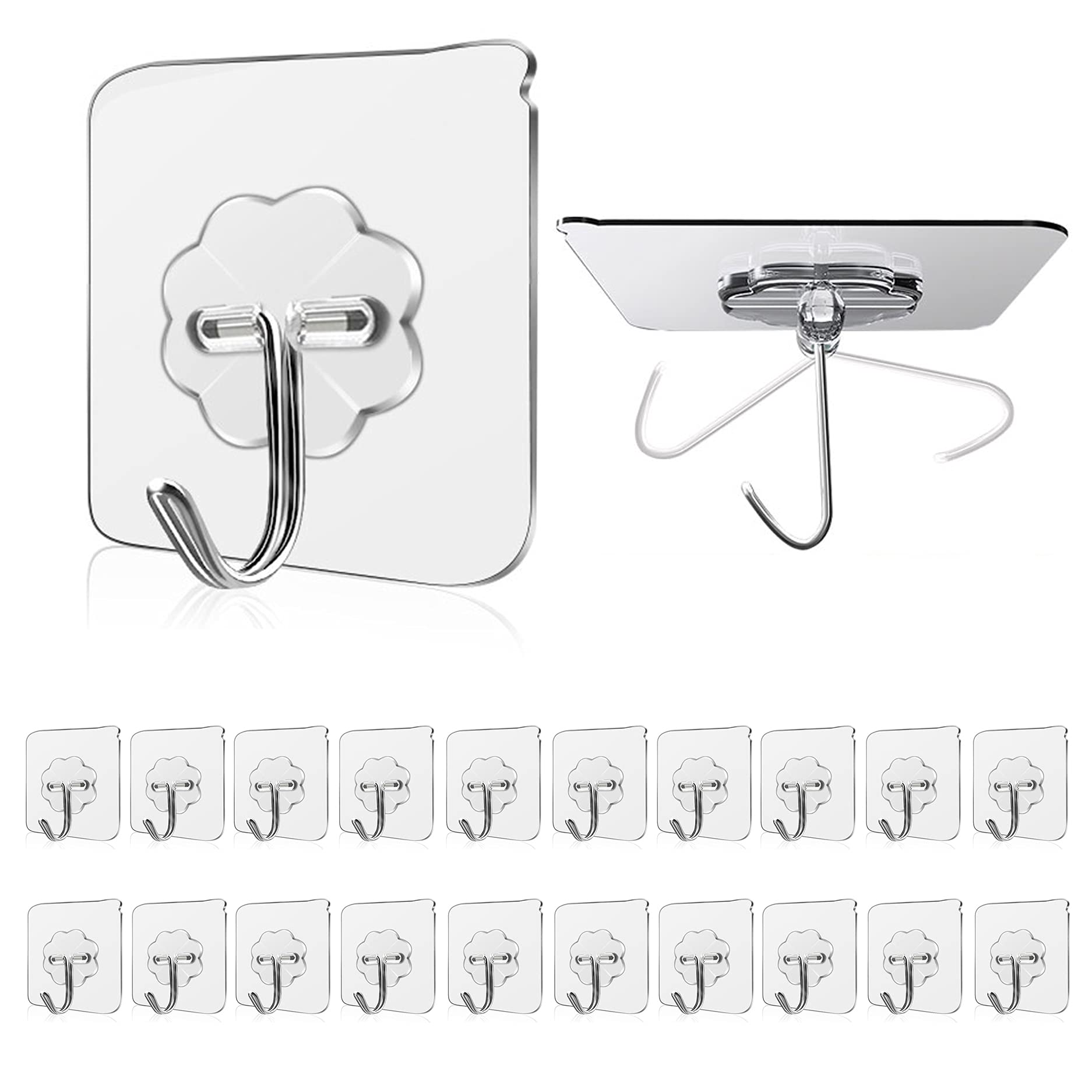 Waterproof and Oil Proof Self-Adhesive Wall Hooks for Kitchen, Bathroom, and Outdoor Use
