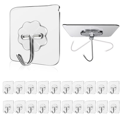 Waterproof and Oil Proof Self-Adhesive Wall Hooks for Kitchen, Bathroom, and Outdoor Use